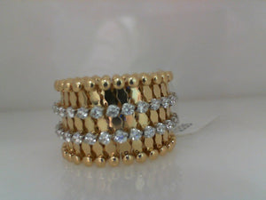Serafino Consoli 18k yellow gold ring to bracelet 7 row with 2 rows of