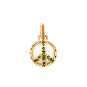 Helena Rose Mini Peace Pendant in White Onyx and Tsavorite