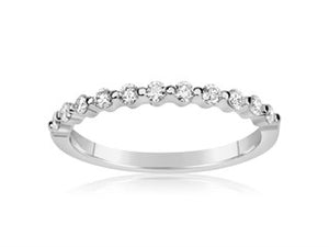 LUXURY BY LEONARDO 14K White Gold Half-Way Around Diamond Band