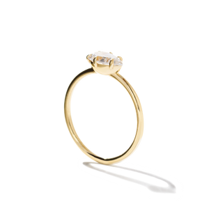 18k yellow gold east and west pear shape diamond engagement ring