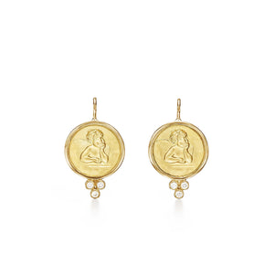 TEMPLE ST CLAIR Guardian Angel Leverback Earrings with Diamond Granules