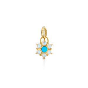 TEMPLE ST CLAIR 18K Yellow Gold Turquoise and Blue Moonstone Stella Pendant