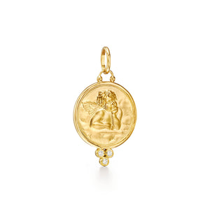 TEMPLE ST CLAIR Small Guardian Angel Pendant with Diamonds