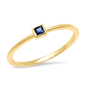 ERINESS - Gold & Blue Sapphire Pinky Ring