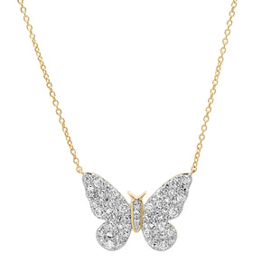 ERINESS Diamond Butterfly Necklace