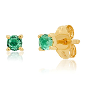 ERINESS - Emerald Round Stud Earring