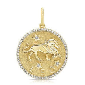 SABRINA DESIGNS- 14k Yellow Gold & Diamond Leo Pendant