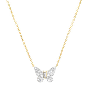 ERINESS Mini Diamond Butterfly Necklace