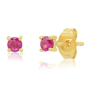 ERINESS - Ruby Round Stud Earring