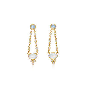 TEMPLE ST CLAIR  Blue Moonstone and Diamond Swing Earrings