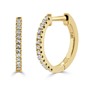 SABRINA DESIGNS 14k Yellow Gold Medium Diamond Hoop Huggie Earrings