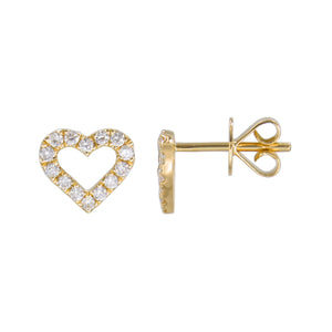SABRINA DESIGNS - Open Diamond Heart Stud Earrings